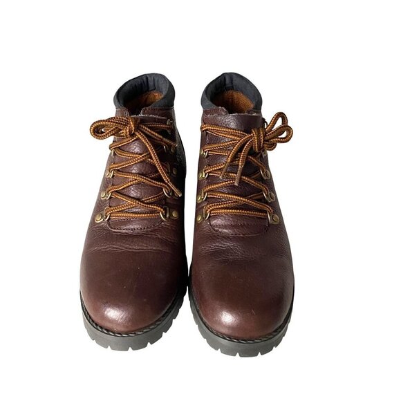 Main Woods Brown Leather Hiking Boots Women's Sz 6M Gorpcore Outdoor Chore Boots - Picture 2 of 11